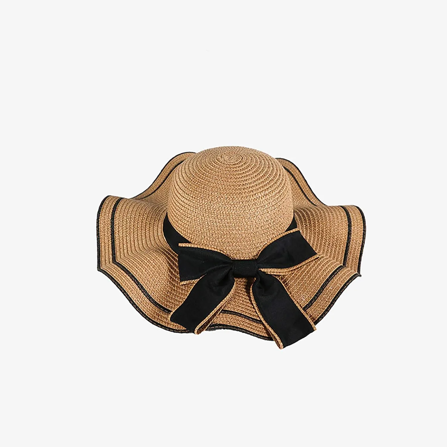 2024 Straw Hat Womens Summer Wide Brim Beach Hats UV Protection UPF 50  Travel Folding Cap Bow Fashion Sun Caps for Women