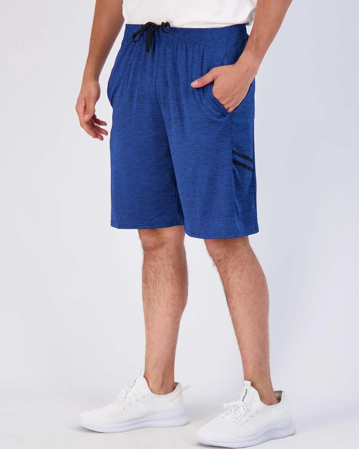 5 Pack Men's Active Quick Dry Fit Shorts - Athletic Running Gym Workout Casual Shorts with Pockets Bulk