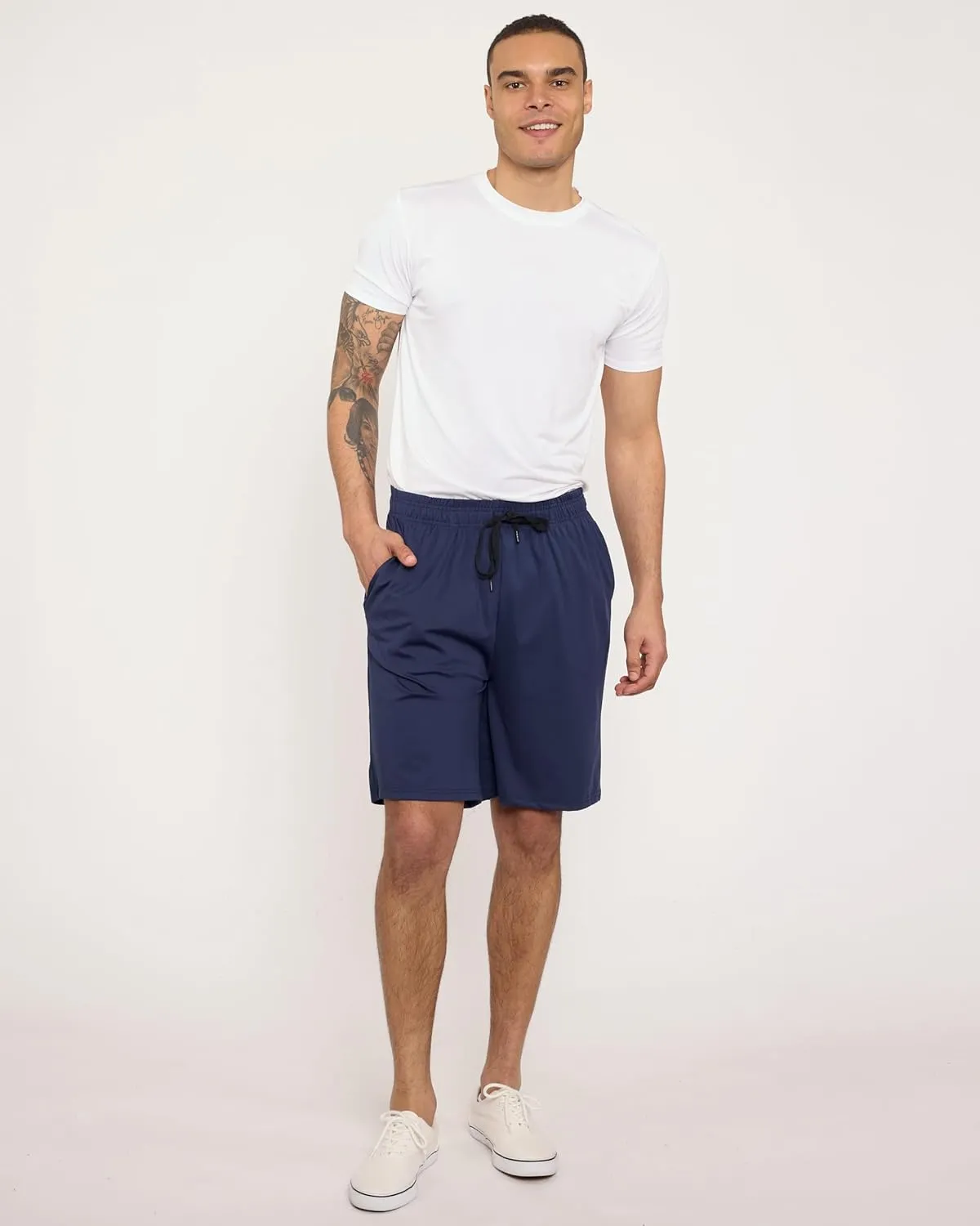 5 Pack Men's Active Quick Dry Fit Shorts - Athletic Running Gym Workout Casual Shorts with Pockets Bulk