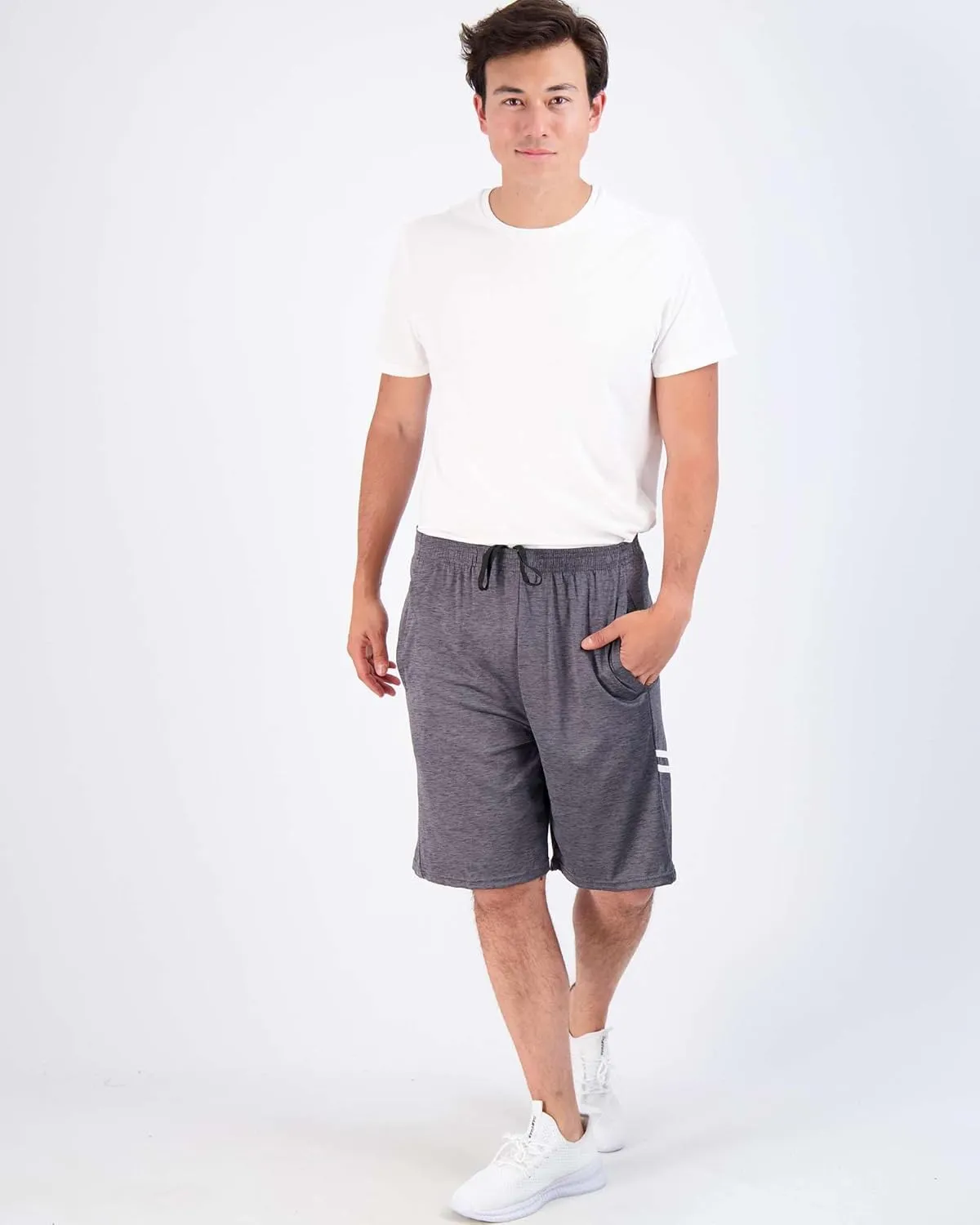 5 Pack Men's Active Quick Dry Fit Shorts - Athletic Running Gym Workout Casual Shorts with Pockets Bulk