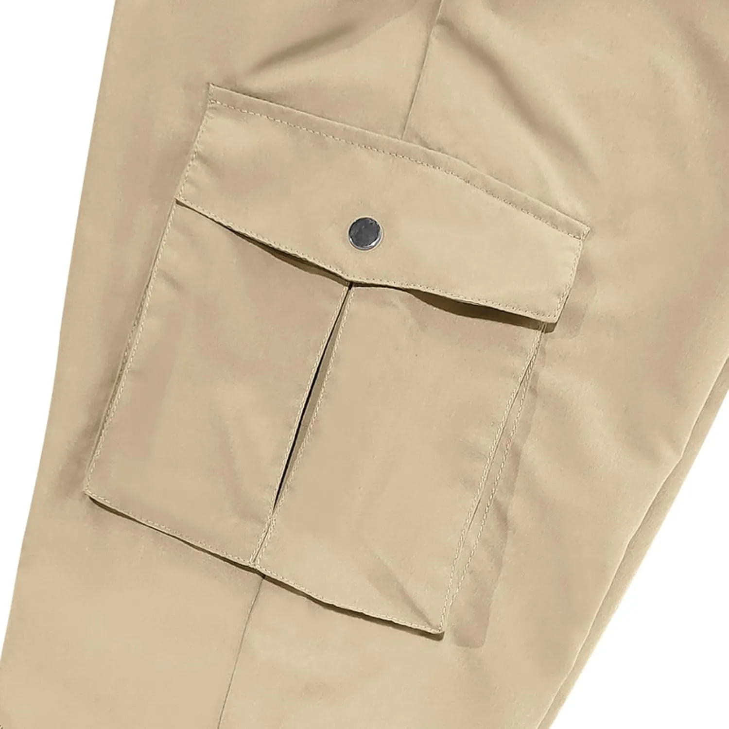 ADHOWBEW Mens Pants Casual Elastic Waist Outdoor Work Cargo Pockets Relaxed Fit Pants