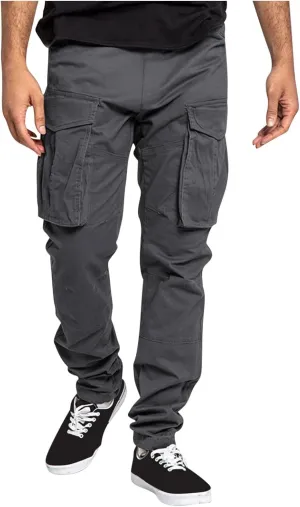 ADHOWBEW Mens Work Pants Outdoor Relaxed Fit Cargo Pockets Straight Elastic Pants