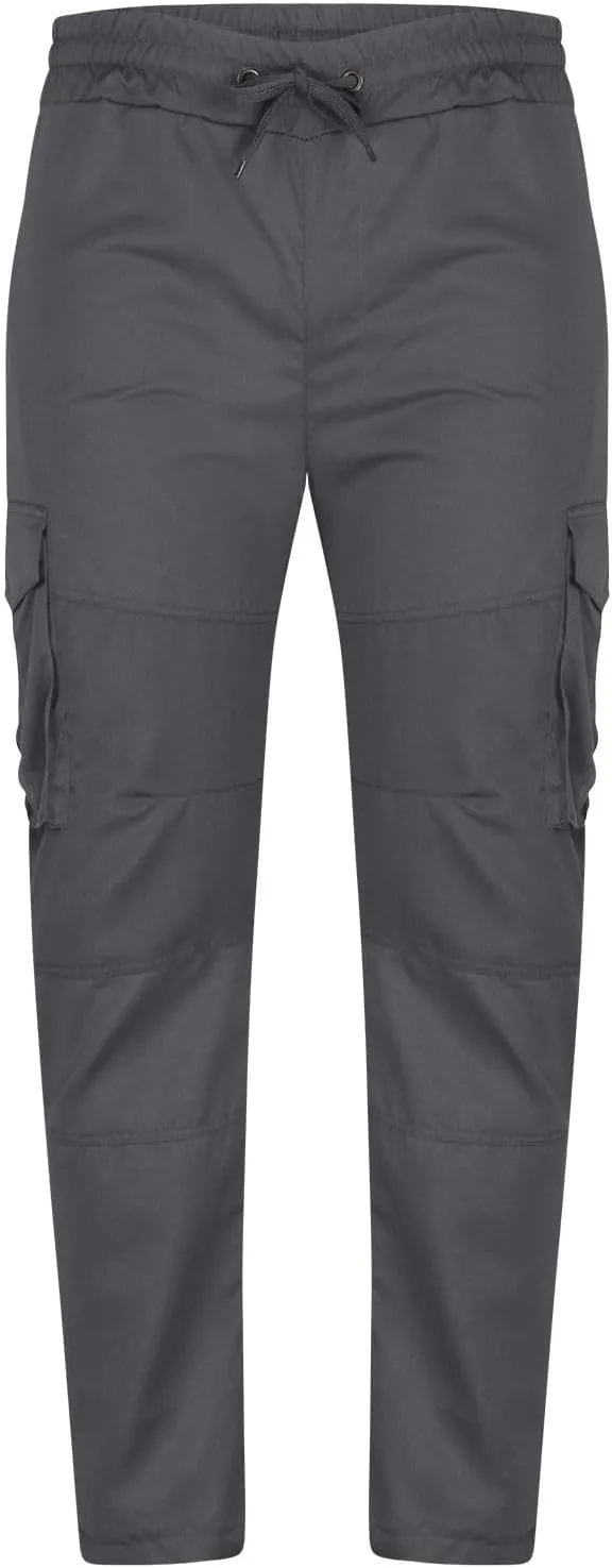 ADHOWBEW Mens Work Pants Outdoor Relaxed Fit Cargo Pockets Straight Elastic Pants