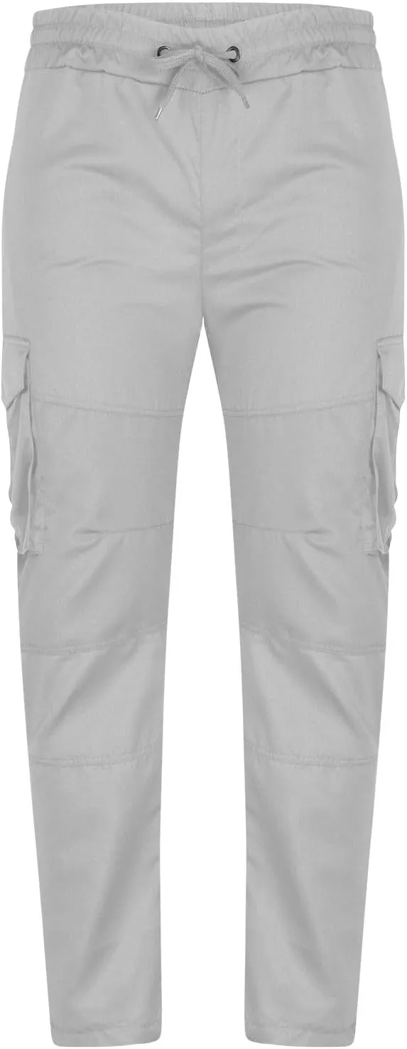 ADHOWBEW Mens Work Pants Outdoor Relaxed Fit Cargo Pockets Straight Elastic Pants