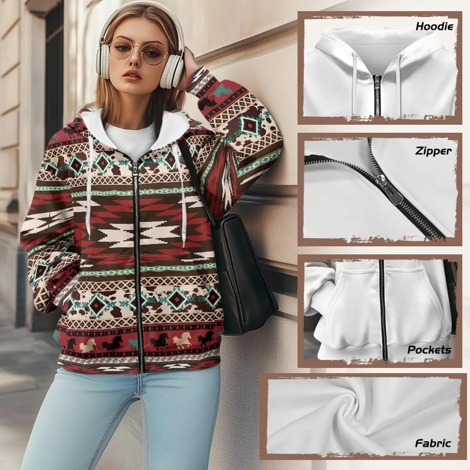 AFPANQZ Women's Hoodies Full Zip Up Hooded Sweatshirts Sweater Sport Pullover Breathable Cozy Loose Activewear