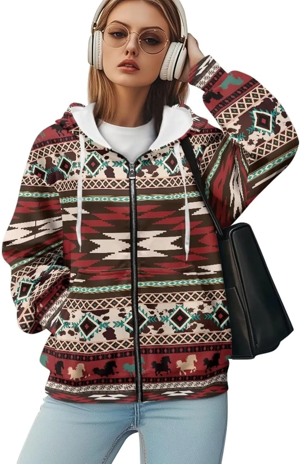 AFPANQZ Women's Hoodies Full Zip Up Hooded Sweatshirts Sweater Sport Pullover Breathable Cozy Loose Activewear