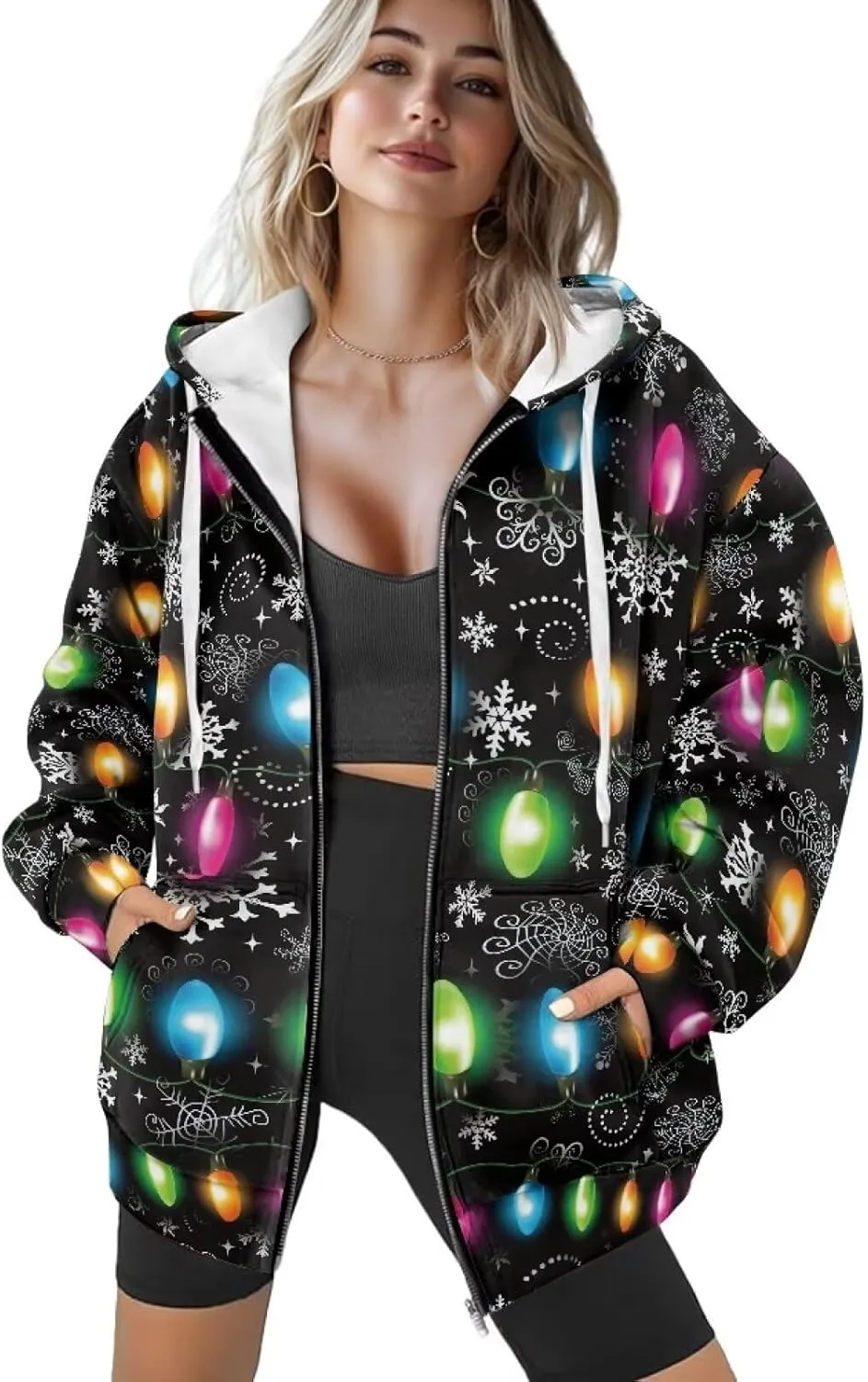 AFPANQZ Women's Hoodies Full Zip Up Hooded Sweatshirts Sweater Sport Pullover Breathable Cozy Loose Activewear