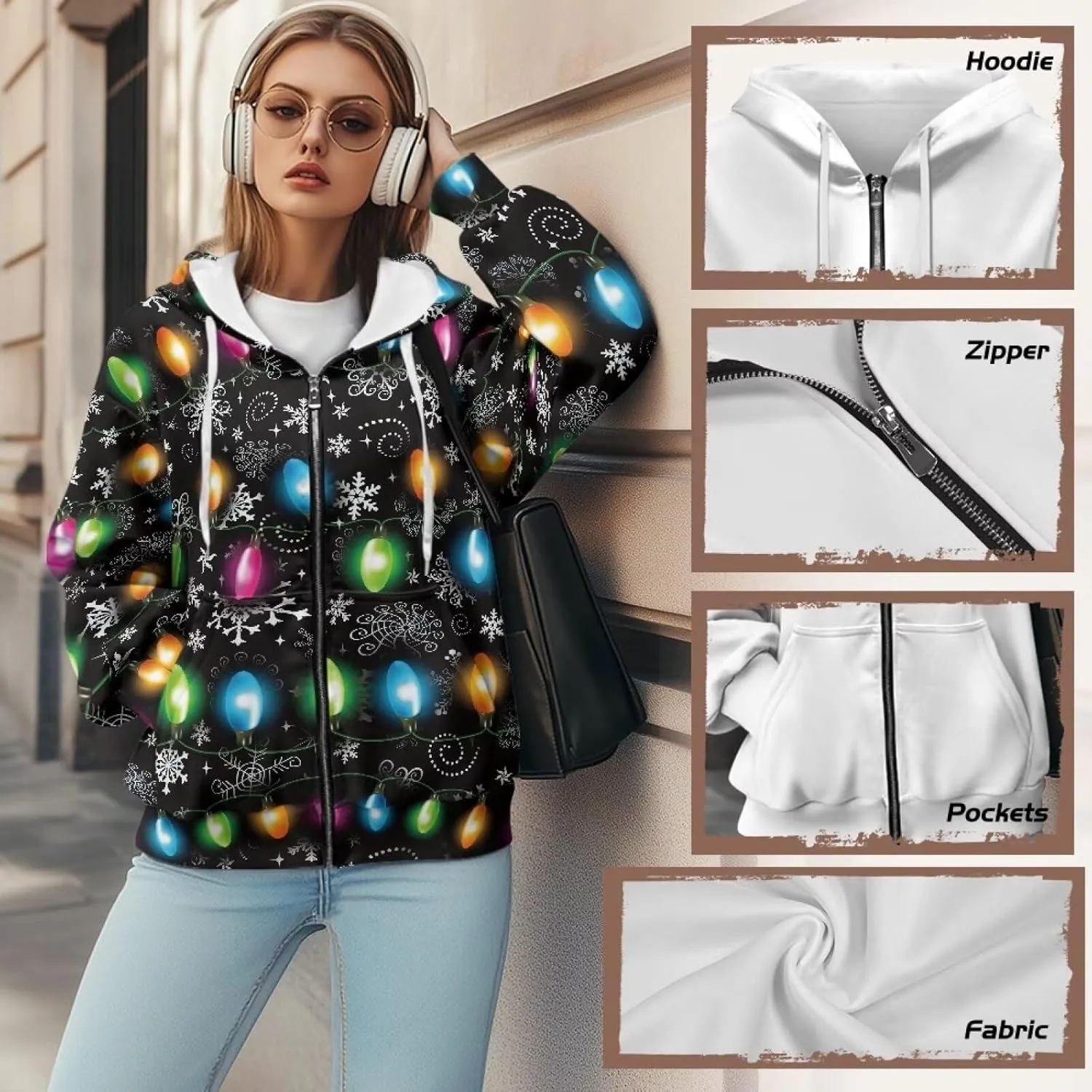 AFPANQZ Women's Hoodies Full Zip Up Hooded Sweatshirts Sweater Sport Pullover Breathable Cozy Loose Activewear