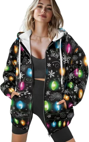 AFPANQZ Women's Hoodies Full Zip Up Hooded Sweatshirts Sweater Sport Pullover Breathable Cozy Loose Activewear