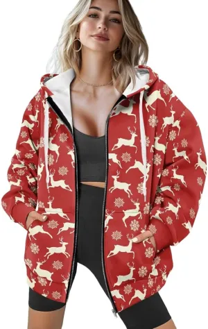 AFPANQZ Women's Hoodies Full Zip Up Hooded Sweatshirts Sweater Sport Pullover Breathable Cozy Loose Activewear
