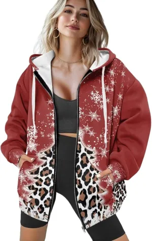 AFPANQZ Women's Hoodies Full Zip Up Hooded Sweatshirts Sweater Sport Pullover Breathable Cozy Loose Activewear