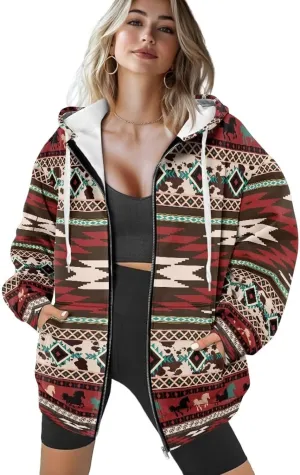 AFPANQZ Women's Hoodies Full Zip Up Hooded Sweatshirts Sweater Sport Pullover Breathable Cozy Loose Activewear