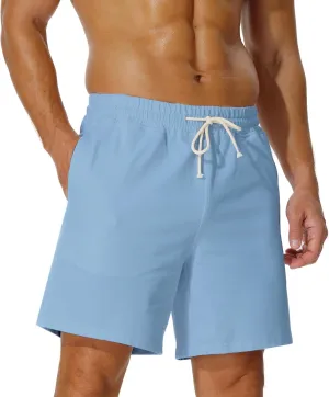 AIMPACT Mens Cotton Shorts 7'' Inseam Sweat Workout Gym Shorts Above Knee Jogger Lounge Casual Shorts with Pockets