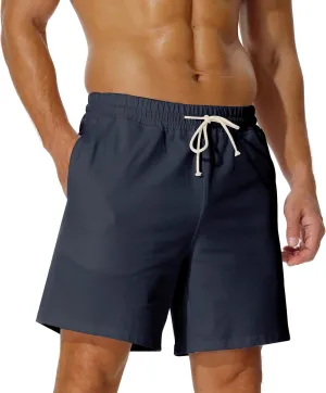 AIMPACT Mens Cotton Shorts 7'' Inseam Sweat Workout Gym Shorts Above Knee Jogger Lounge Casual Shorts with Pockets