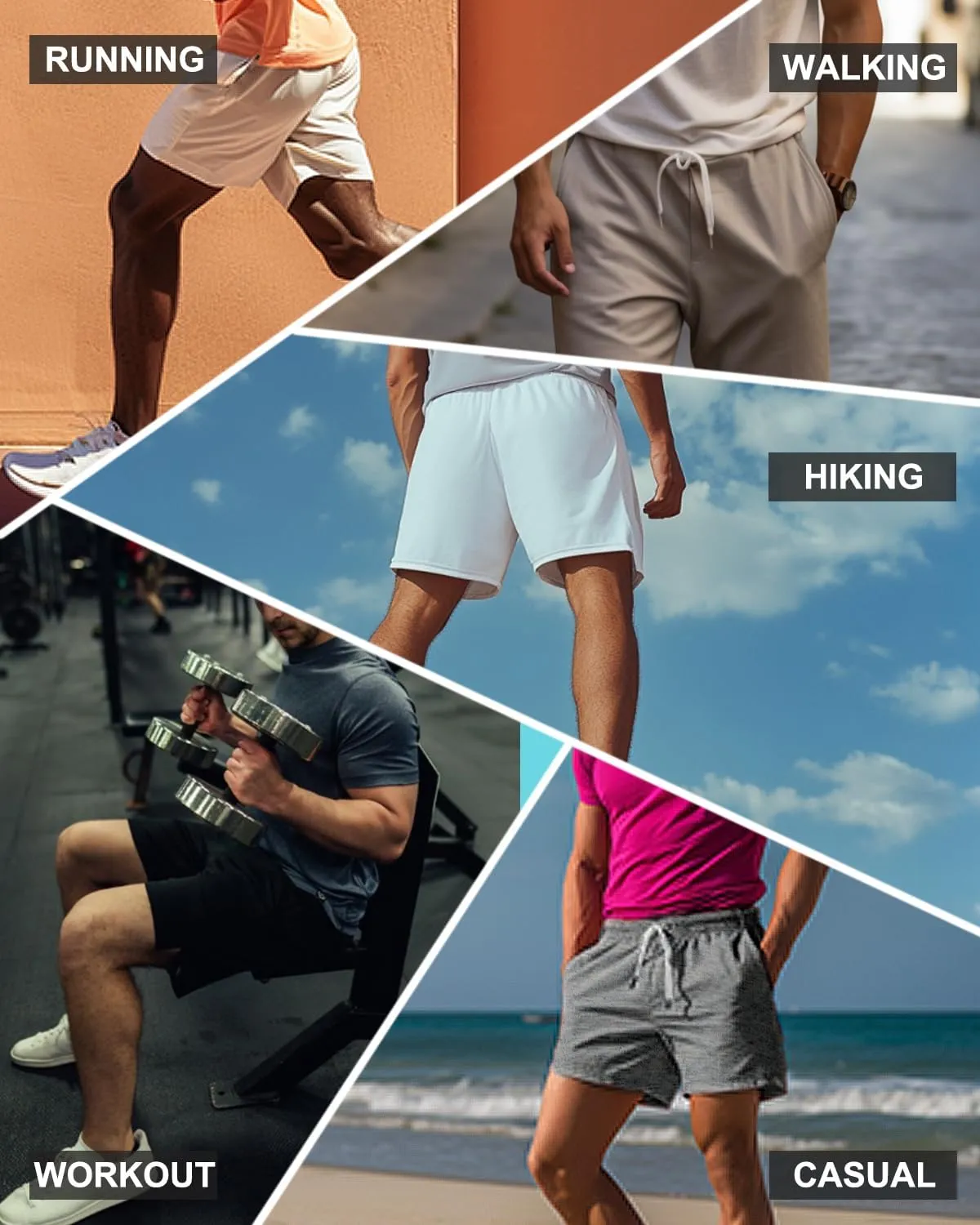 AIMPACT Mens Cotton Shorts 7'' Inseam Sweat Workout Gym Shorts Above Knee Jogger Lounge Casual Shorts with Pockets
