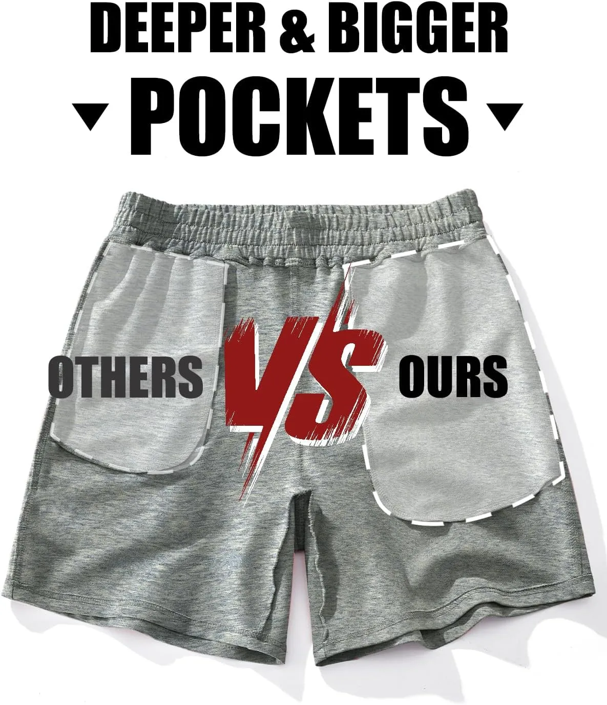 AIMPACT Mens Cotton Shorts 7'' Inseam Sweat Workout Gym Shorts Above Knee Jogger Lounge Casual Shorts with Pockets