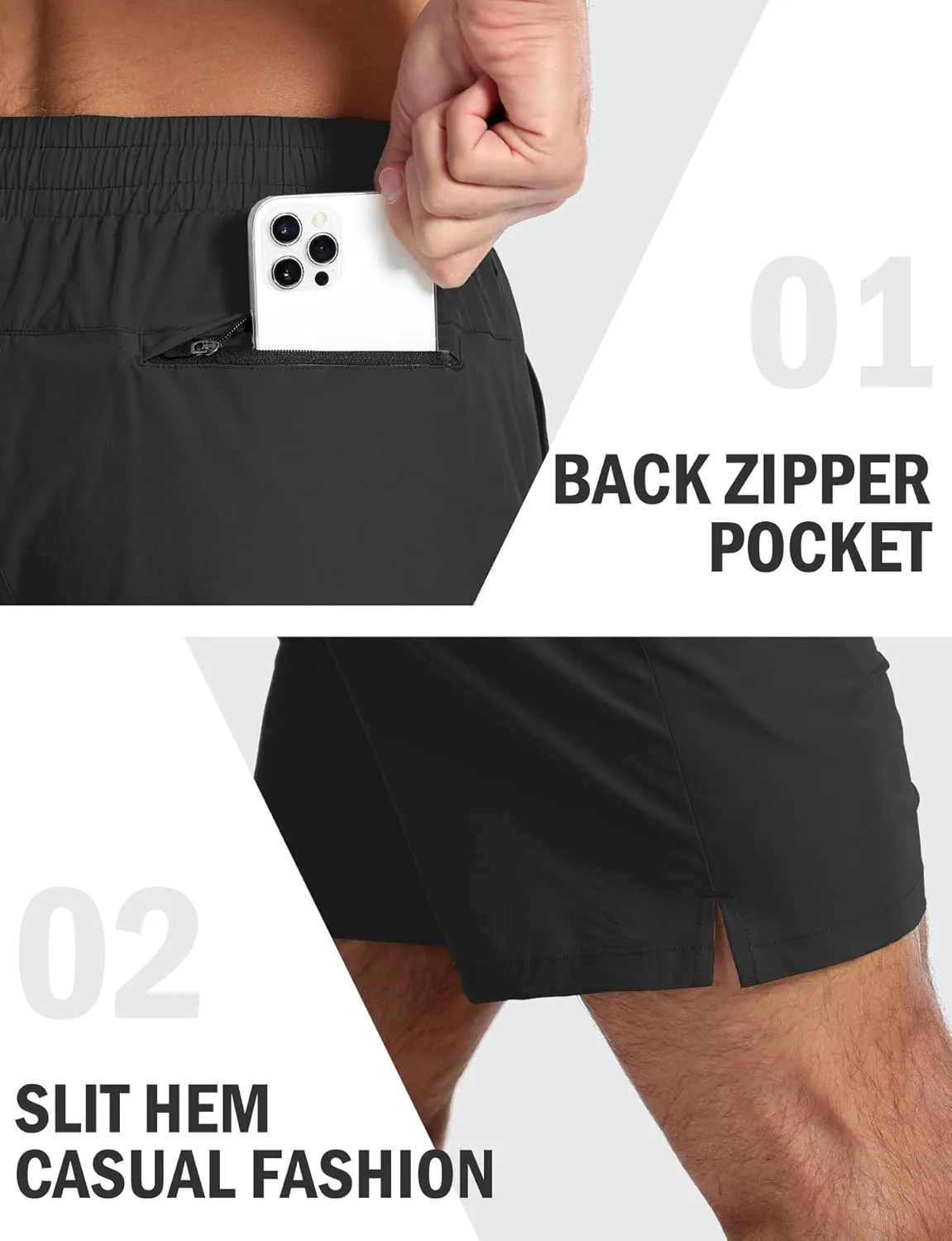 Aolesy Mens Athletic Shorts 7” Quick Dry Gym Running Shorts with Zipper Pockets Lightweight Workout Shorts