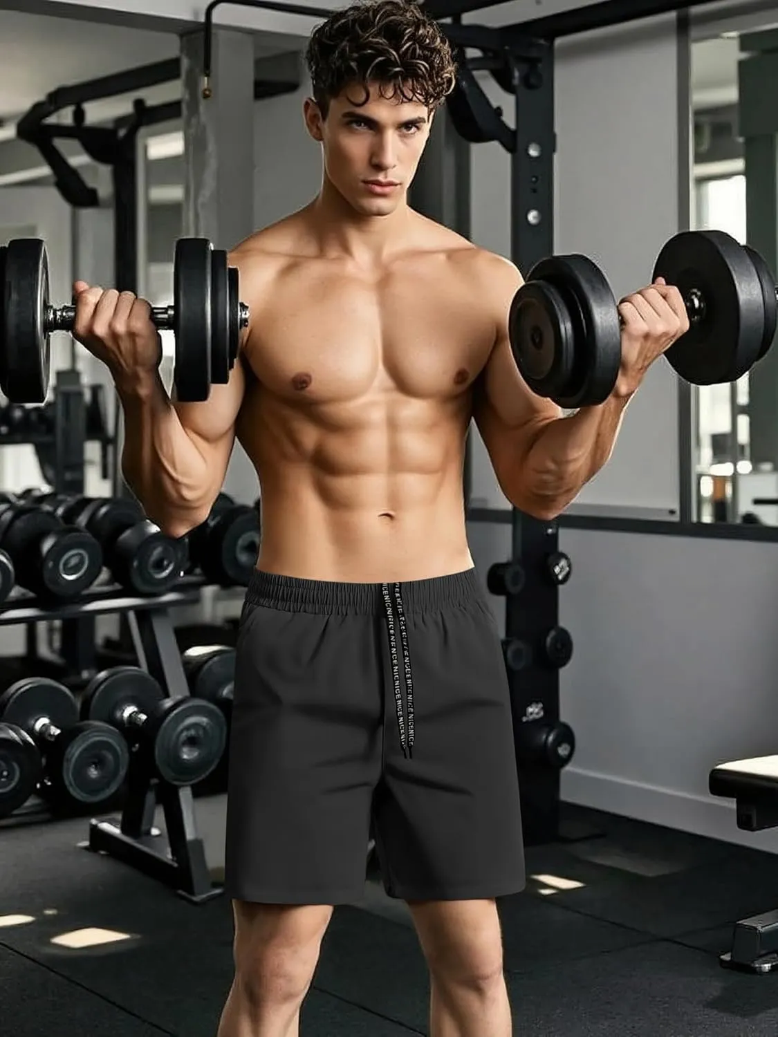 Aolesy Mens Athletic Shorts 7” Quick Dry Gym Running Shorts with Zipper Pockets Lightweight Workout Shorts