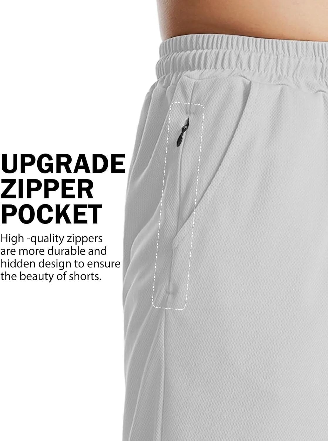 Aolesy Men's Basketball Shorts 7"/9" Athletic Gym Shorts with Zip Pockets Lightweigh Quick Dry Mesh Workout Shorts