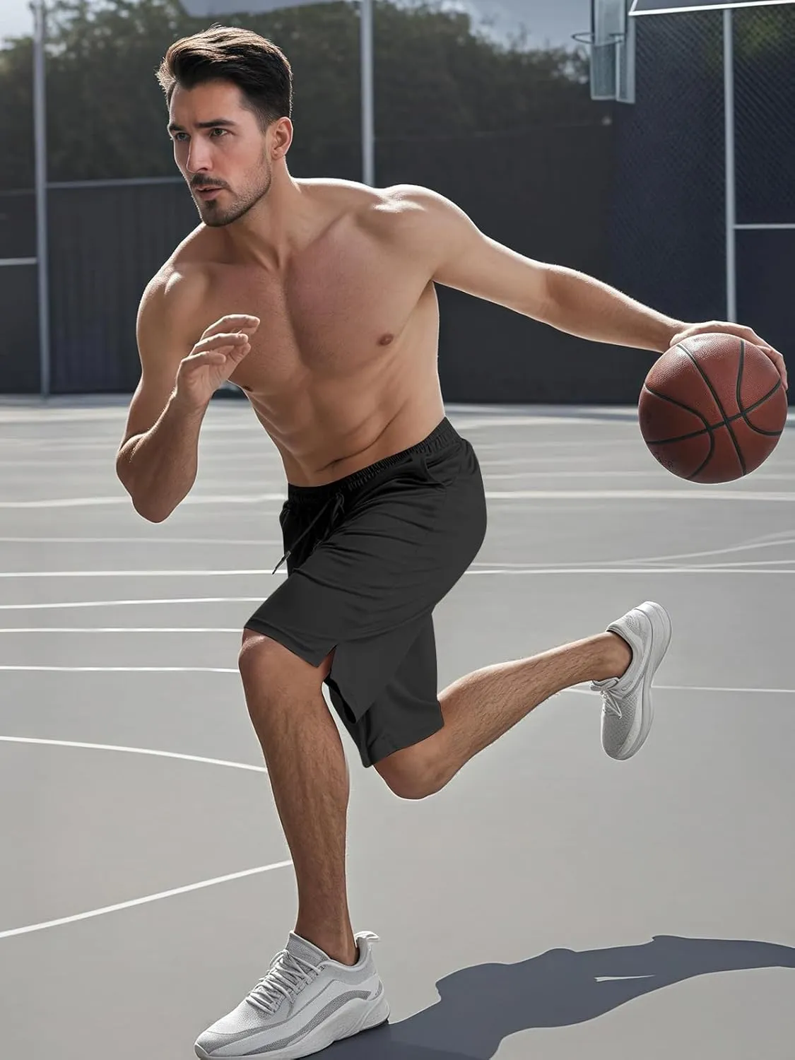 Aolesy Men's Basketball Shorts 7"/9" Athletic Gym Shorts with Zip Pockets Lightweigh Quick Dry Mesh Workout Shorts