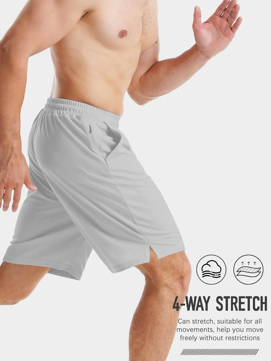 Aolesy Men's Basketball Shorts 7"/9" Athletic Gym Shorts with Zip Pockets Lightweigh Quick Dry Mesh Workout Shorts