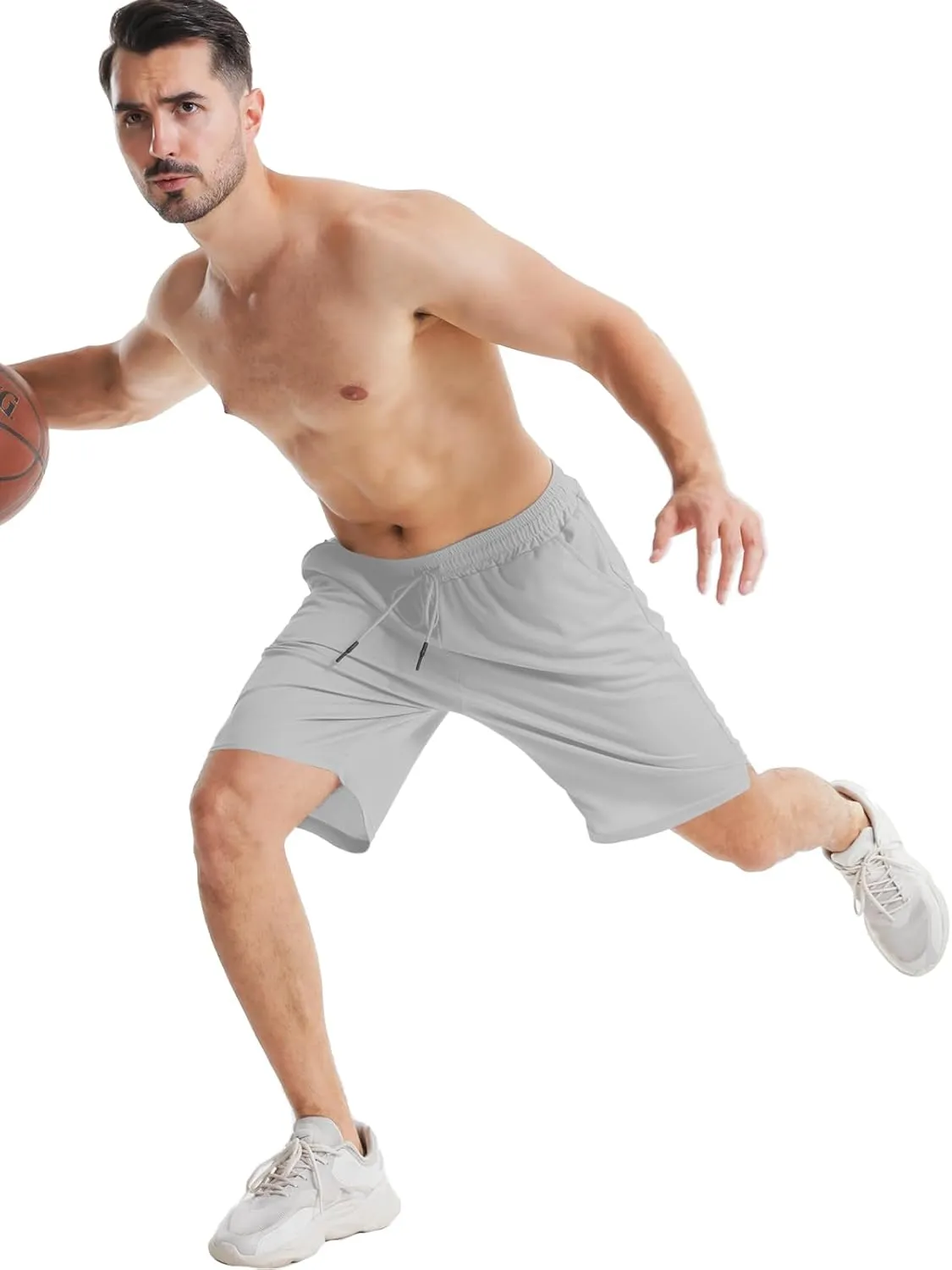 Aolesy Men's Basketball Shorts 7"/9" Athletic Gym Shorts with Zip Pockets Lightweigh Quick Dry Mesh Workout Shorts