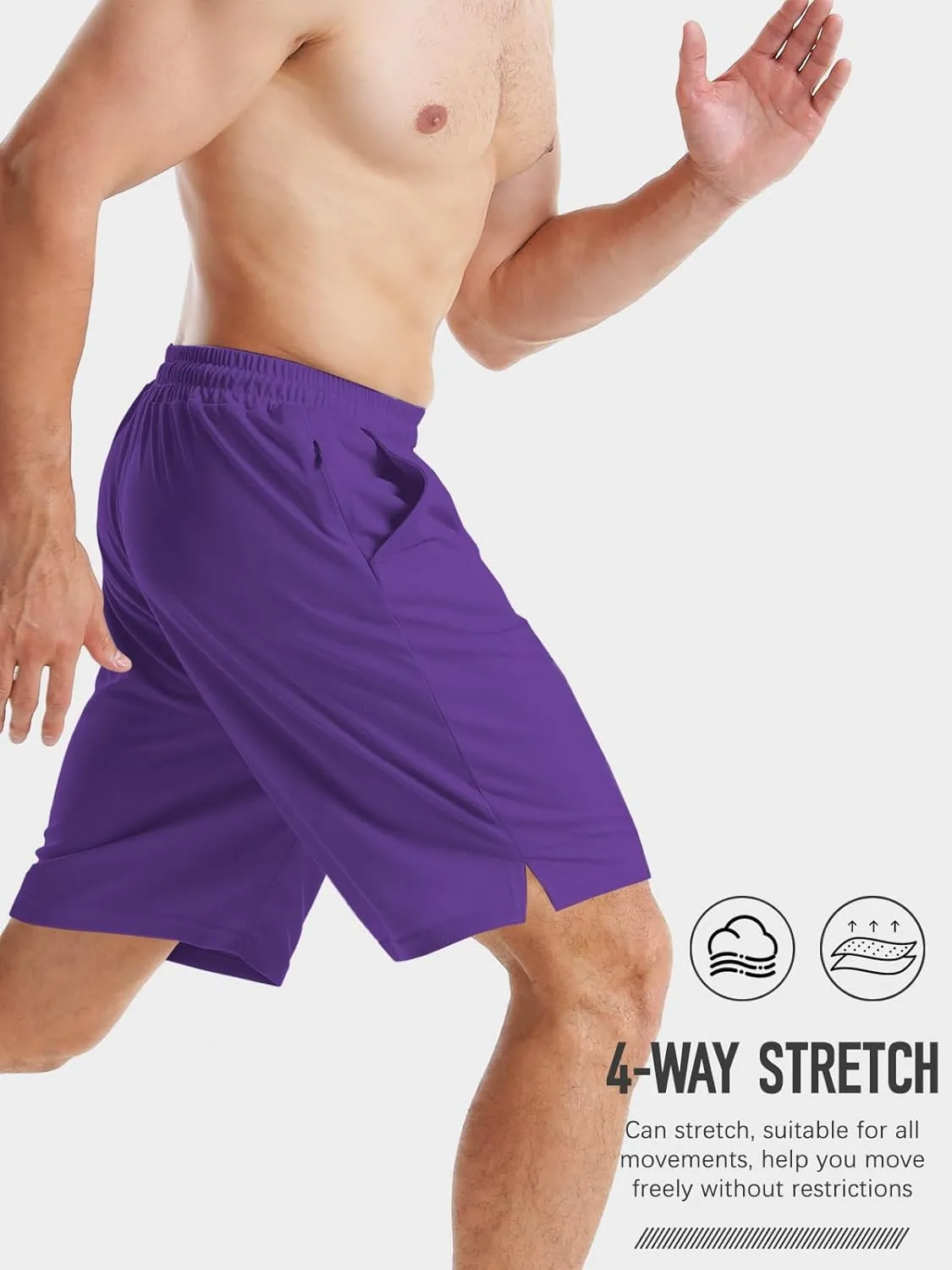 Aolesy Men's Basketball Shorts 7"/9" Athletic Gym Shorts with Zip Pockets Lightweigh Quick Dry Mesh Workout Shorts