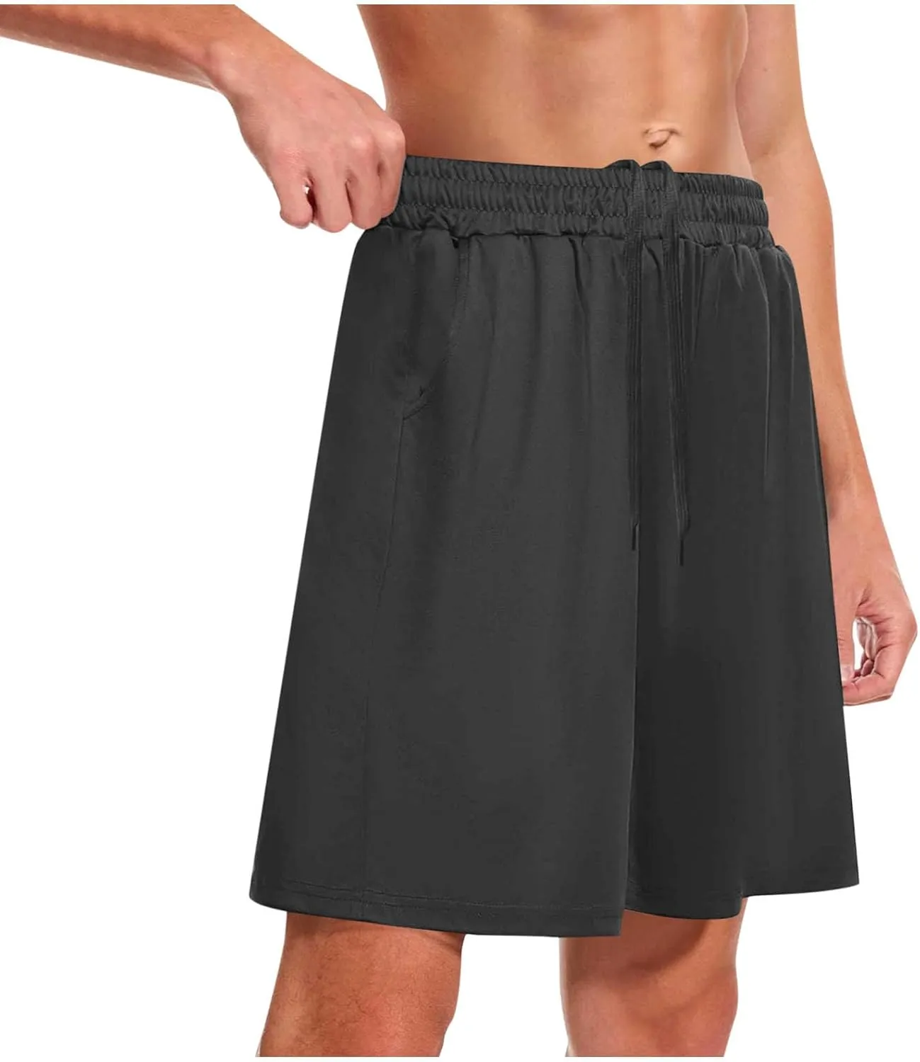 Athletic Gym Mens Shorts Quick Dry Baskeball Shorts Drawstring with Pockets Men Workout Running Shorts Loose Fit