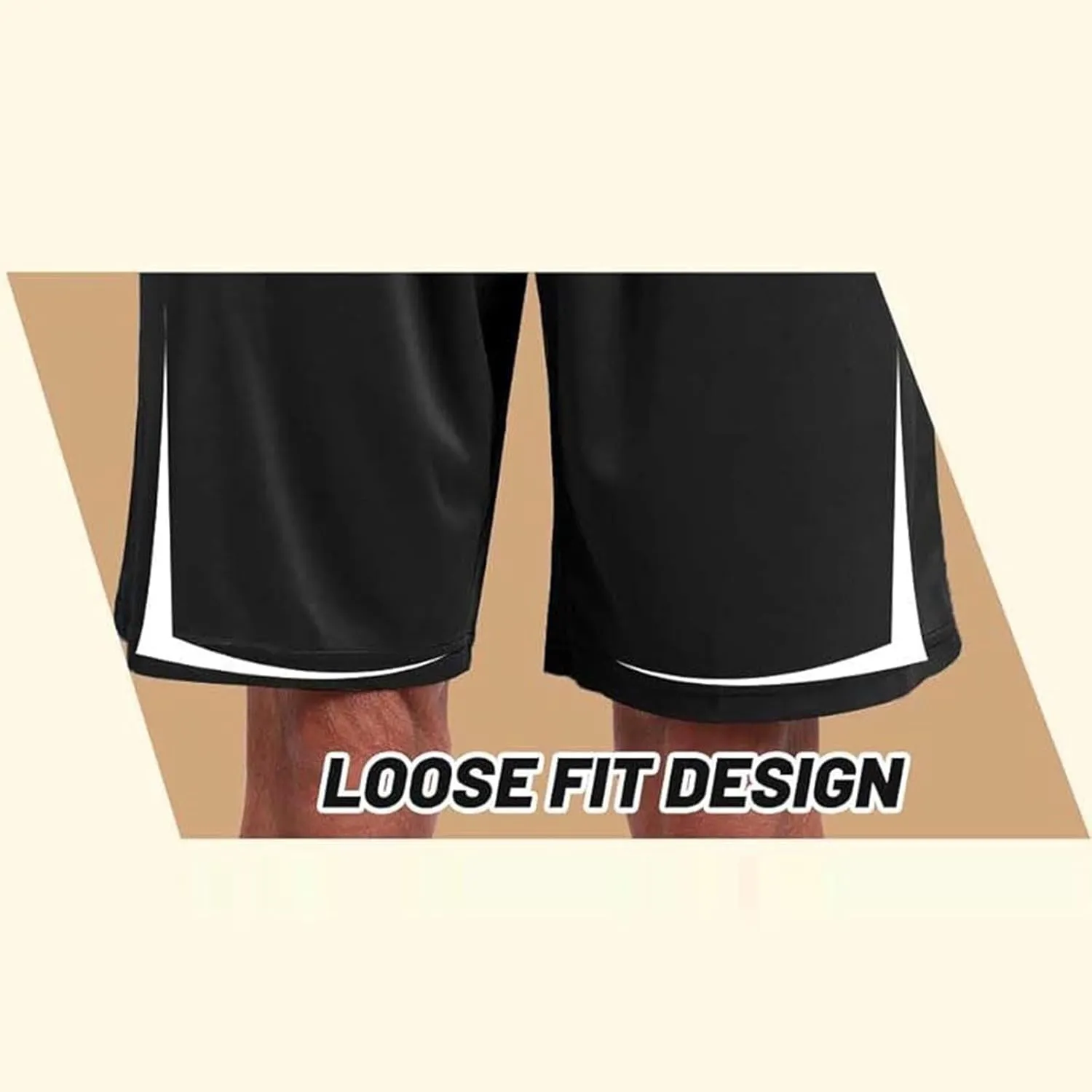Athletic Gym Mens Shorts Quick Dry Baskeball Shorts Drawstring with Pockets Men Workout Running Shorts Loose Fit