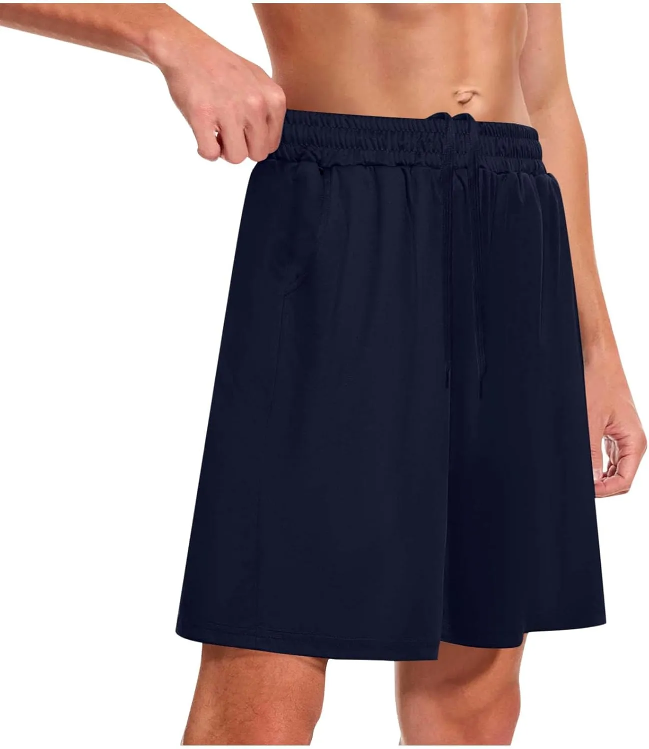 Athletic Gym Mens Shorts Quick Dry Baskeball Shorts Drawstring with Pockets Men Workout Running Shorts Loose Fit