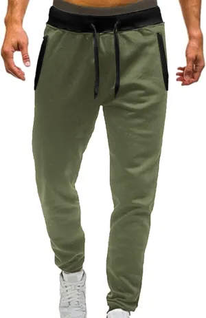 Athletic Sports Joggers for Men Drawstring Chino Cargo Pants Hiking Outdoor Relaxed Fit Sweatpants with Pockets