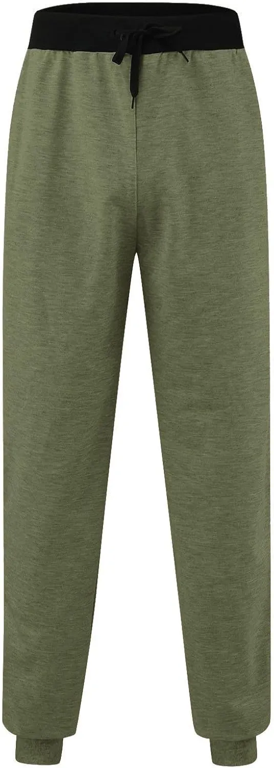 Athletic Sports Joggers for Men Drawstring Chino Cargo Pants Hiking Outdoor Relaxed Fit Sweatpants with Pockets