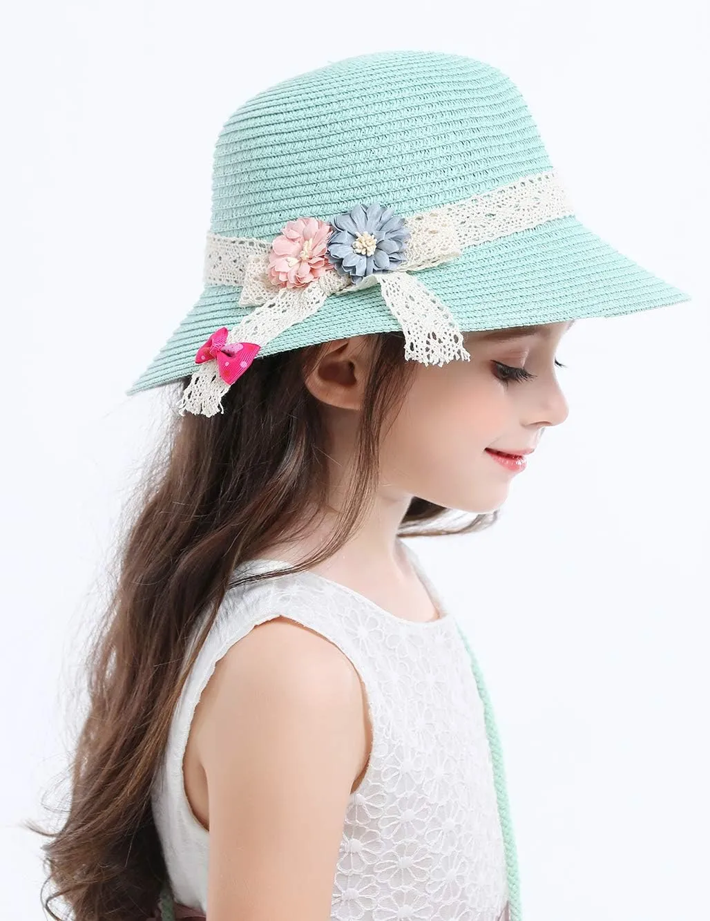 Bienvenu Straw Hats Kids Sun Hats Summer Beach Hats Straw Party Hat Set