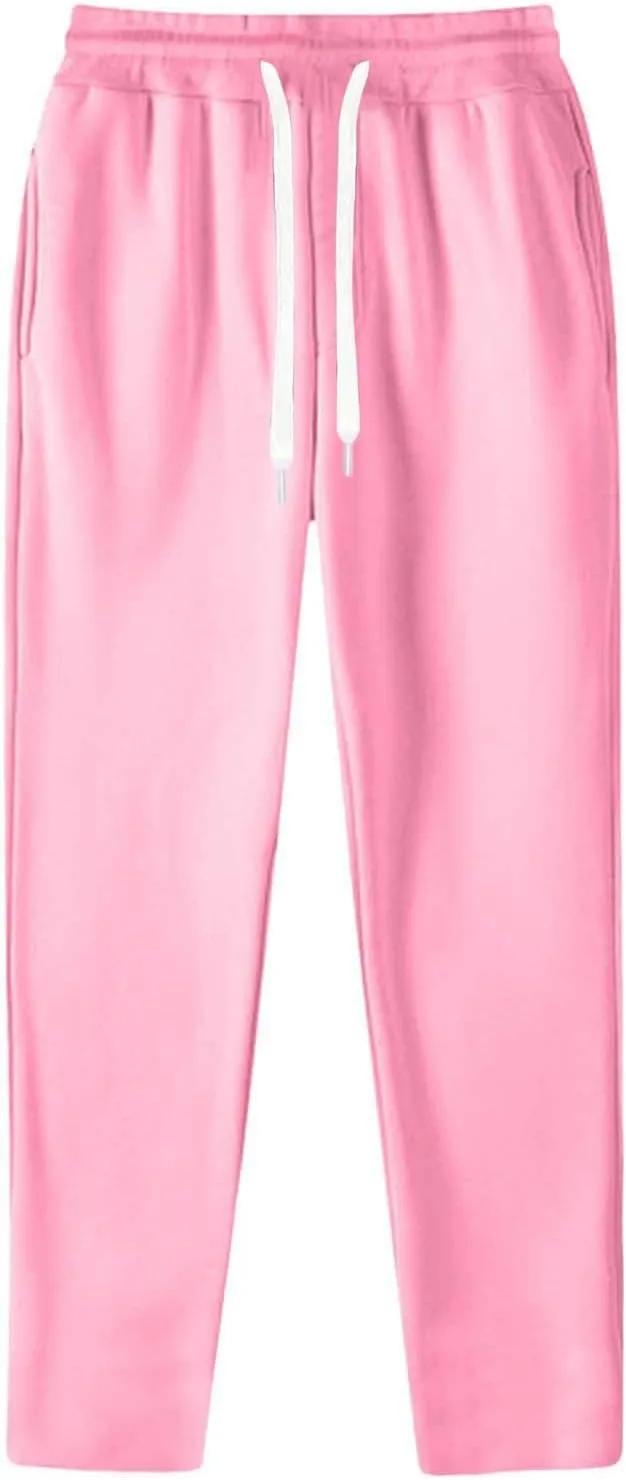 BIFUTON Sweat Pants for Mens Big and Tall Straight Leg Joggers Drawstring Fleece Lined Pants Men Winter Pants Athletic Pants