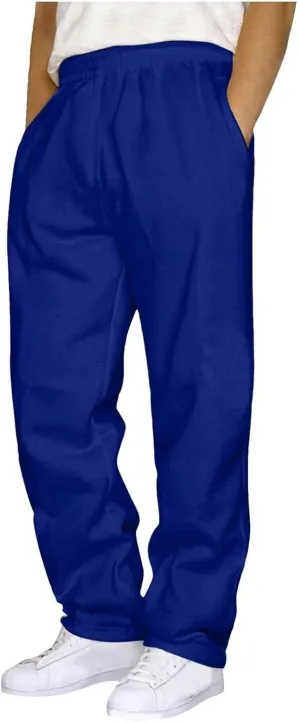 BIFUTON Sweat Pants for Mens Big and Tall Straight Leg Joggers Drawstring Fleece Lined Pants Men Winter Pants Workout Pants