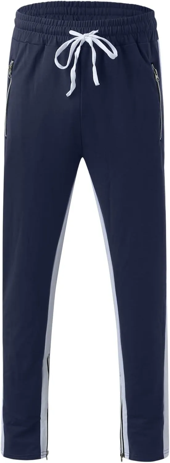 Big and Tall Sweatpants for Men Cargo Sweatpants Stretch Elastic Waist Baggy Workout Jogger Pants Drawstring Straight
