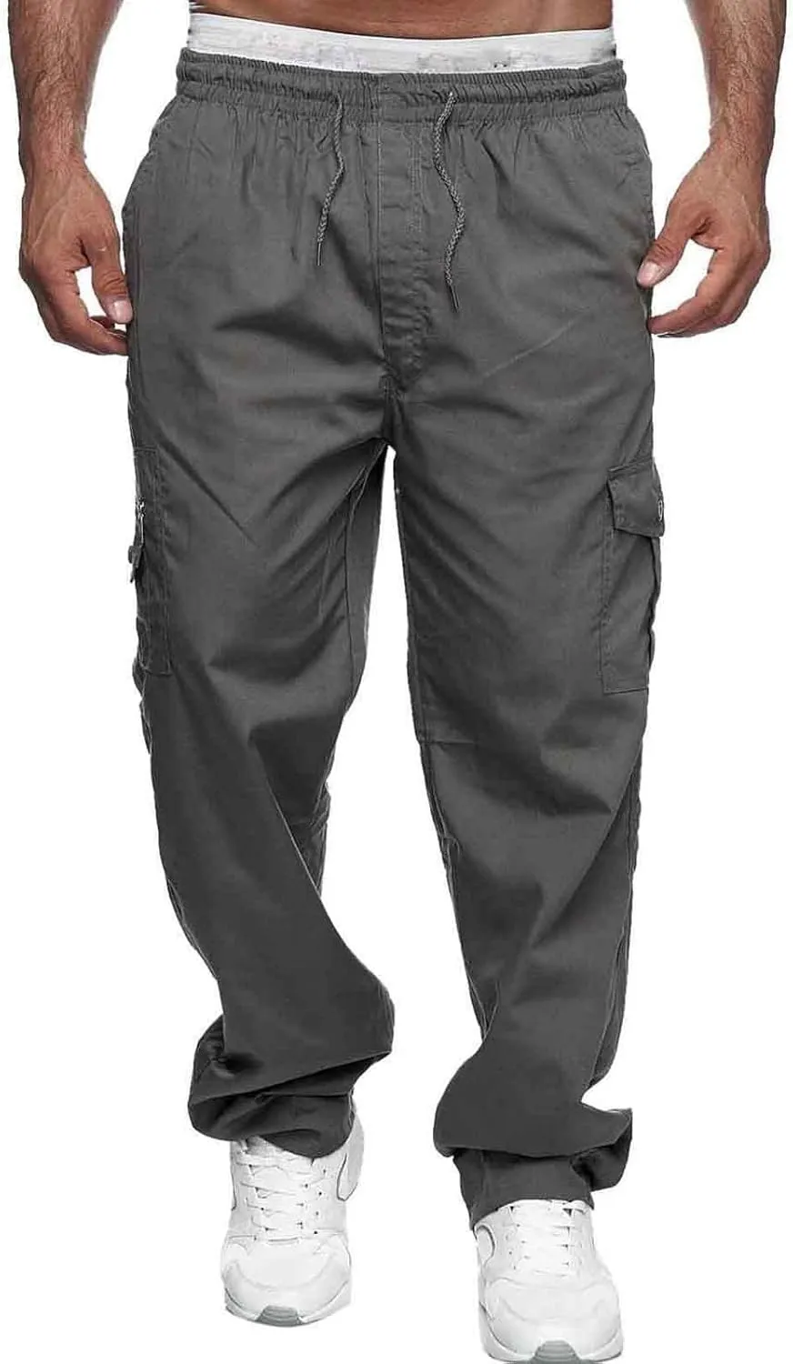 Big and Tall Sweatpants for Men Elastic Waist Color Block Pants Jogger Drawstring Trousers Pockets Sweatpants Workout