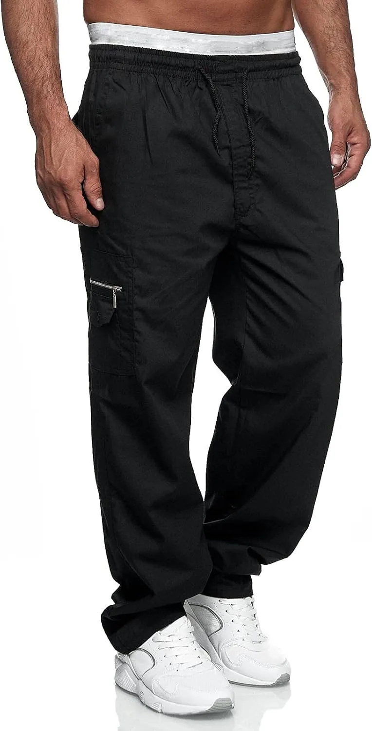 Big and Tall Sweatpants for Men Elastic Waist Color Block Pants Jogger Drawstring Trousers Pockets Sweatpants Workout