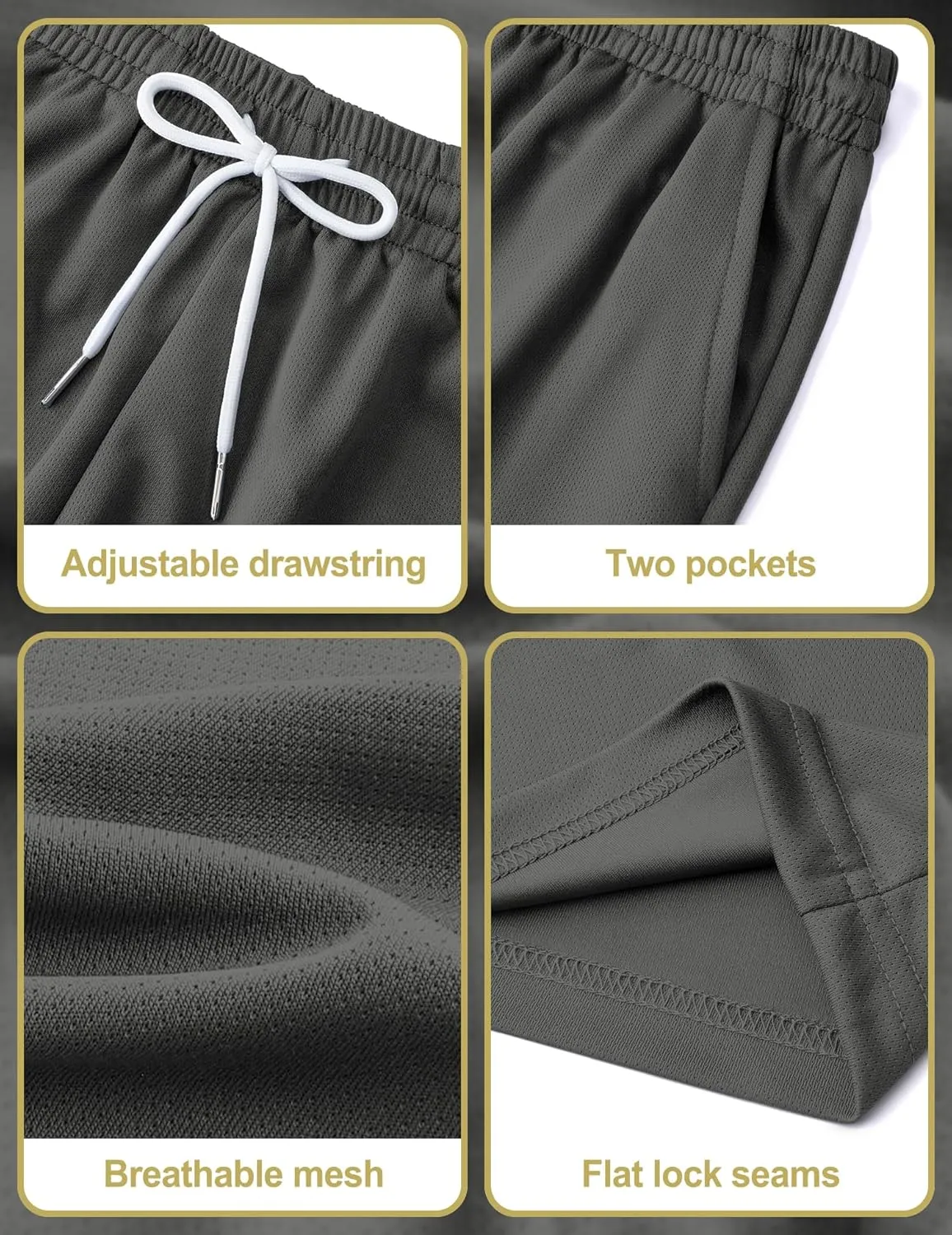 Boys Athletic Shorts Mesh Basketball Soccer Shorts Breathable Quick Dry Running Gym Activewear for Kids Youth 6-16 Years