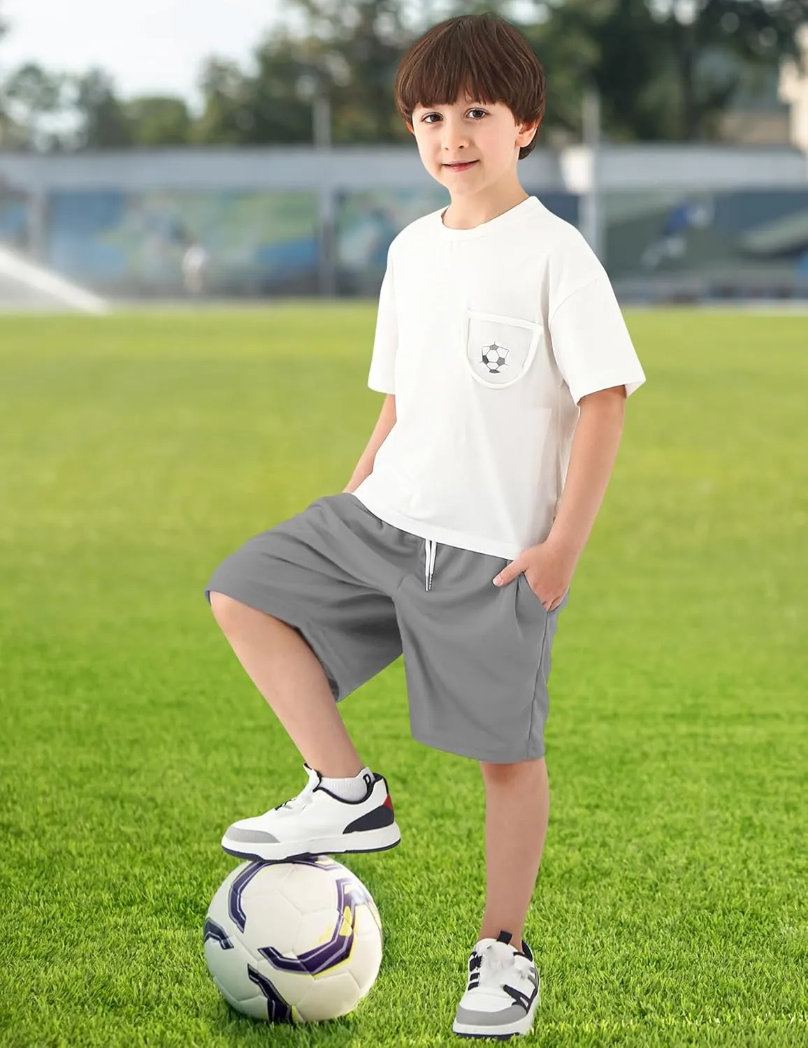 Boys Athletic Shorts Mesh Basketball Soccer Shorts Breathable Quick Dry Running Gym Activewear for Kids Youth 6-16 Years