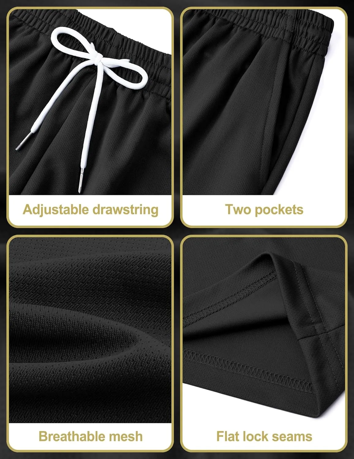 Boys Athletic Shorts Mesh Basketball Soccer Shorts Breathable Quick Dry Running Gym Activewear for Kids Youth 6-16 Years