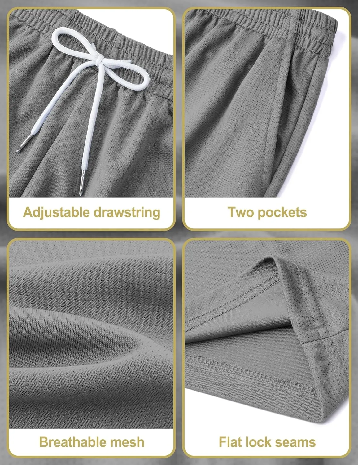 Boys Athletic Shorts Mesh Basketball Soccer Shorts Breathable Quick Dry Running Gym Activewear for Kids Youth 6-16 Years