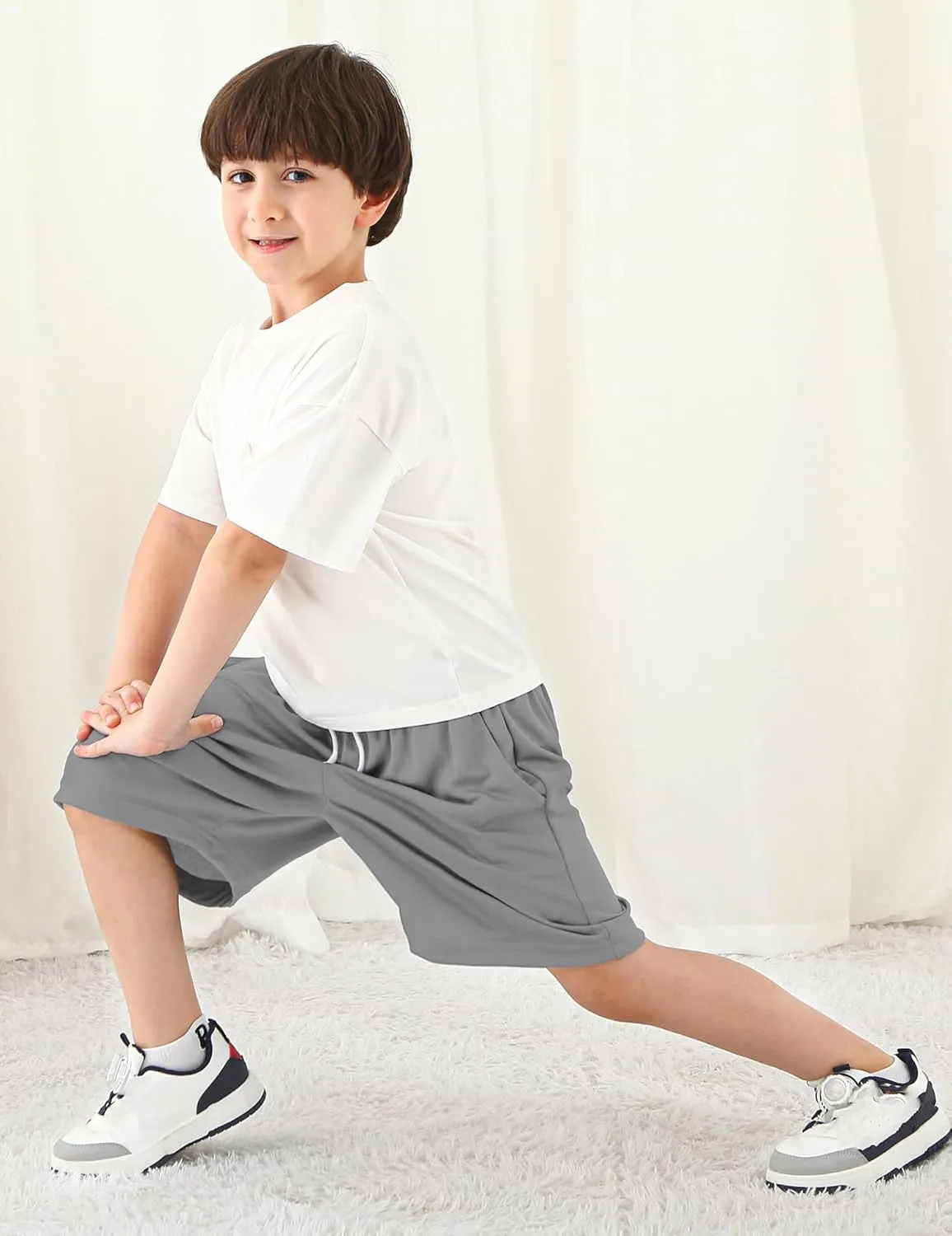 Boys Athletic Shorts Mesh Basketball Soccer Shorts Breathable Quick Dry Running Gym Activewear for Kids Youth 6-16 Years
