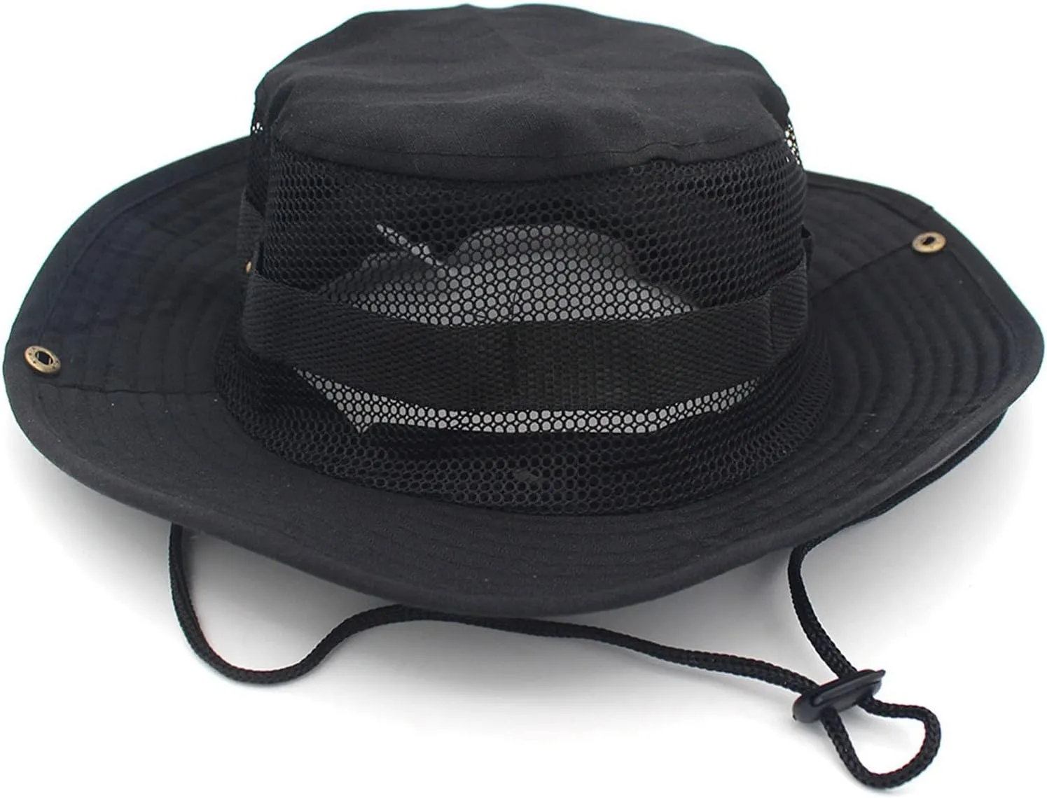 Breathable Mesh Safari Boonie Hat Men's Women's Sun Protection Wide Brim Bucket Hat Foldable Travel Outdoor Sun Hat