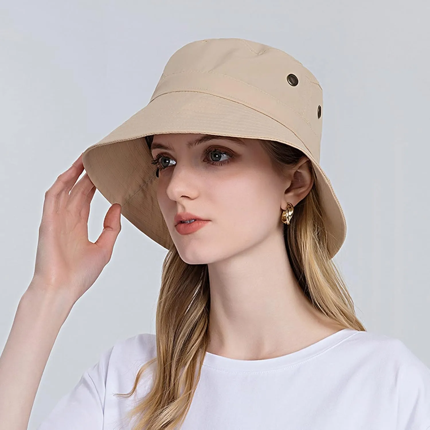 Bucket Rain Hat with Chin Strap Quick Drying Packable Sun Hat Unisex Wide Brim Outdoor Cowboy Summer Sun Hats
