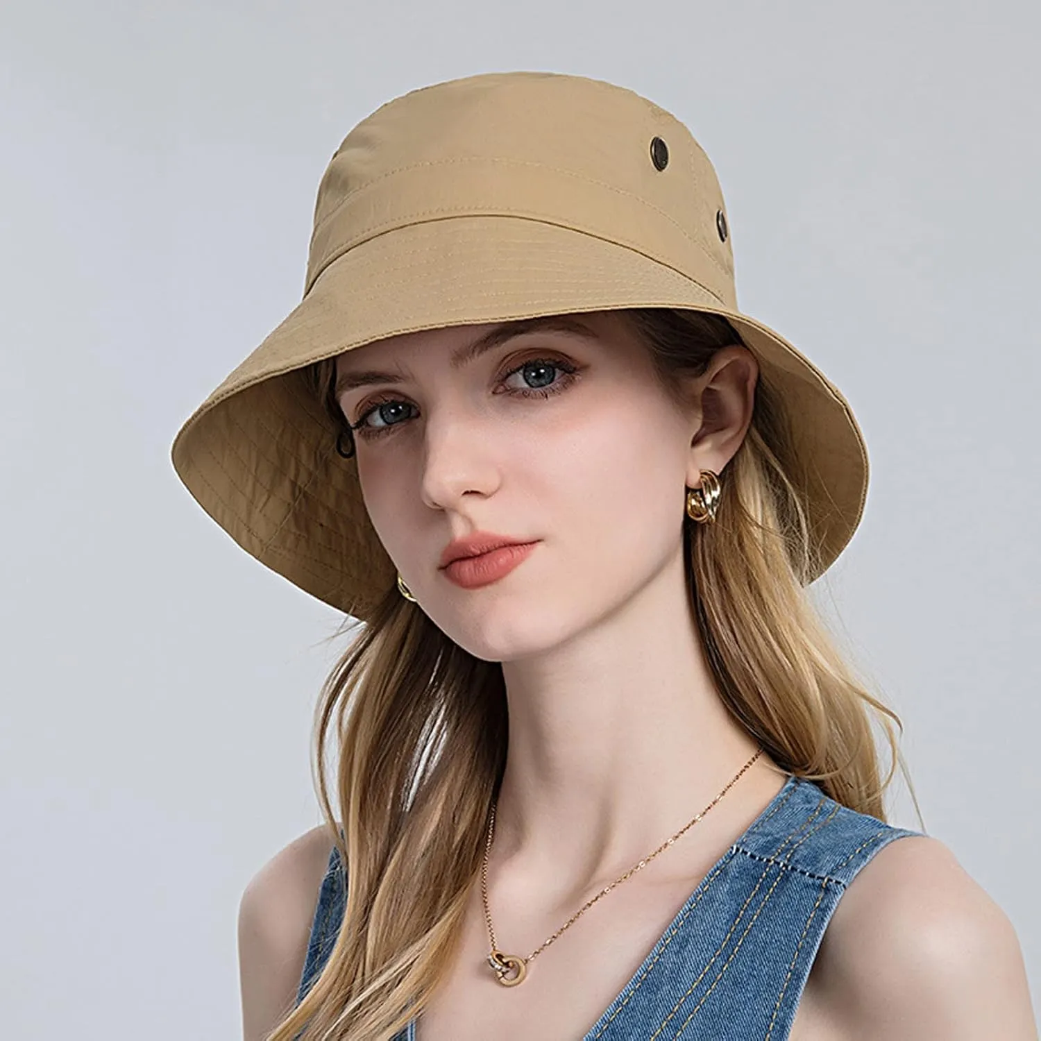 Bucket Rain Hat with Chin Strap Quick Drying Packable Sun Hat Unisex Wide Brim Outdoor Cowboy Summer Sun Hats