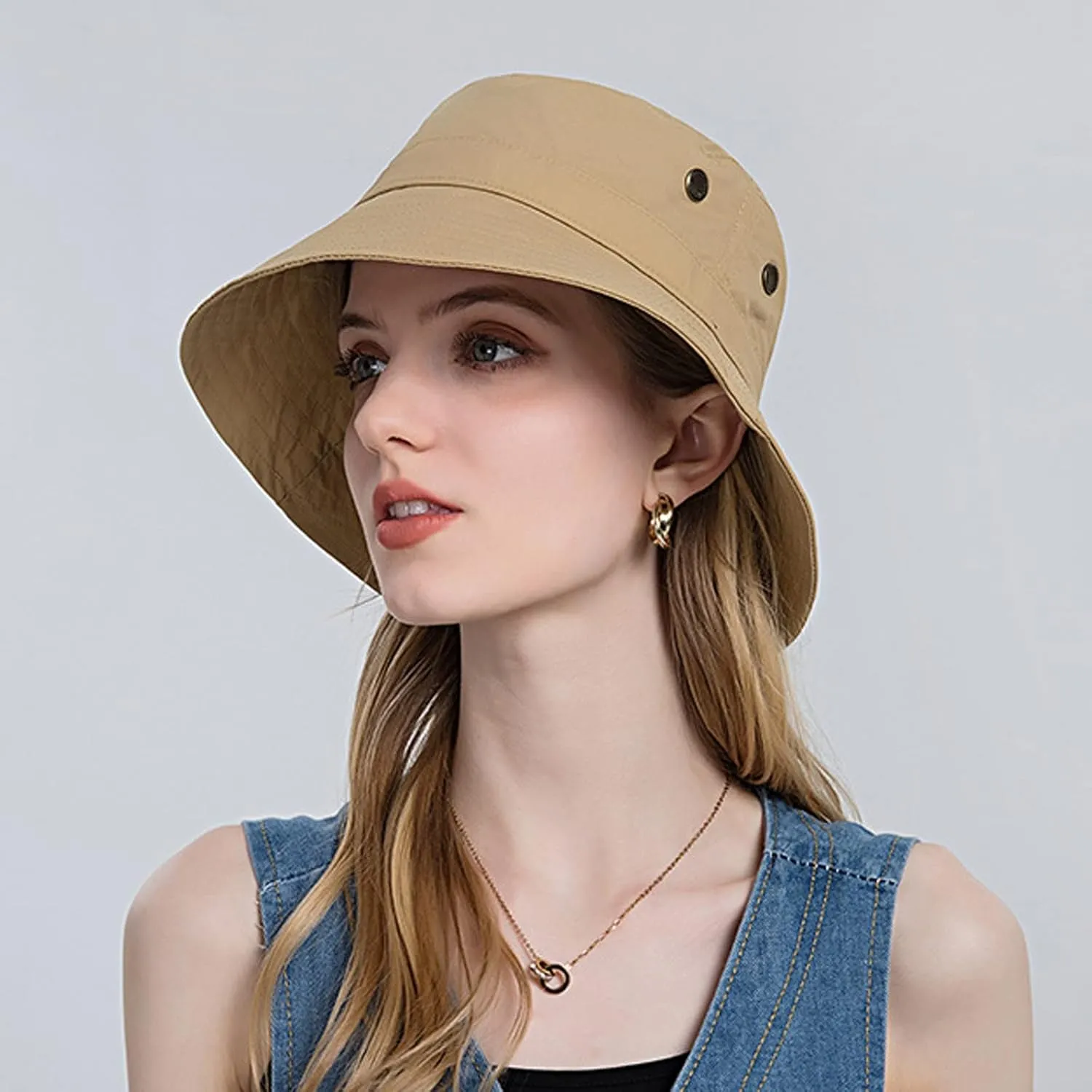 Bucket Rain Hat with Chin Strap Quick Drying Packable Sun Hat Unisex Wide Brim Outdoor Cowboy Summer Sun Hats