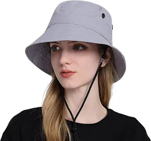 Bucket Rain Hat with Chin Strap Quick Drying Packable Sun Hat Unisex Wide Brim Outdoor Cowboy Summer Sun Hats