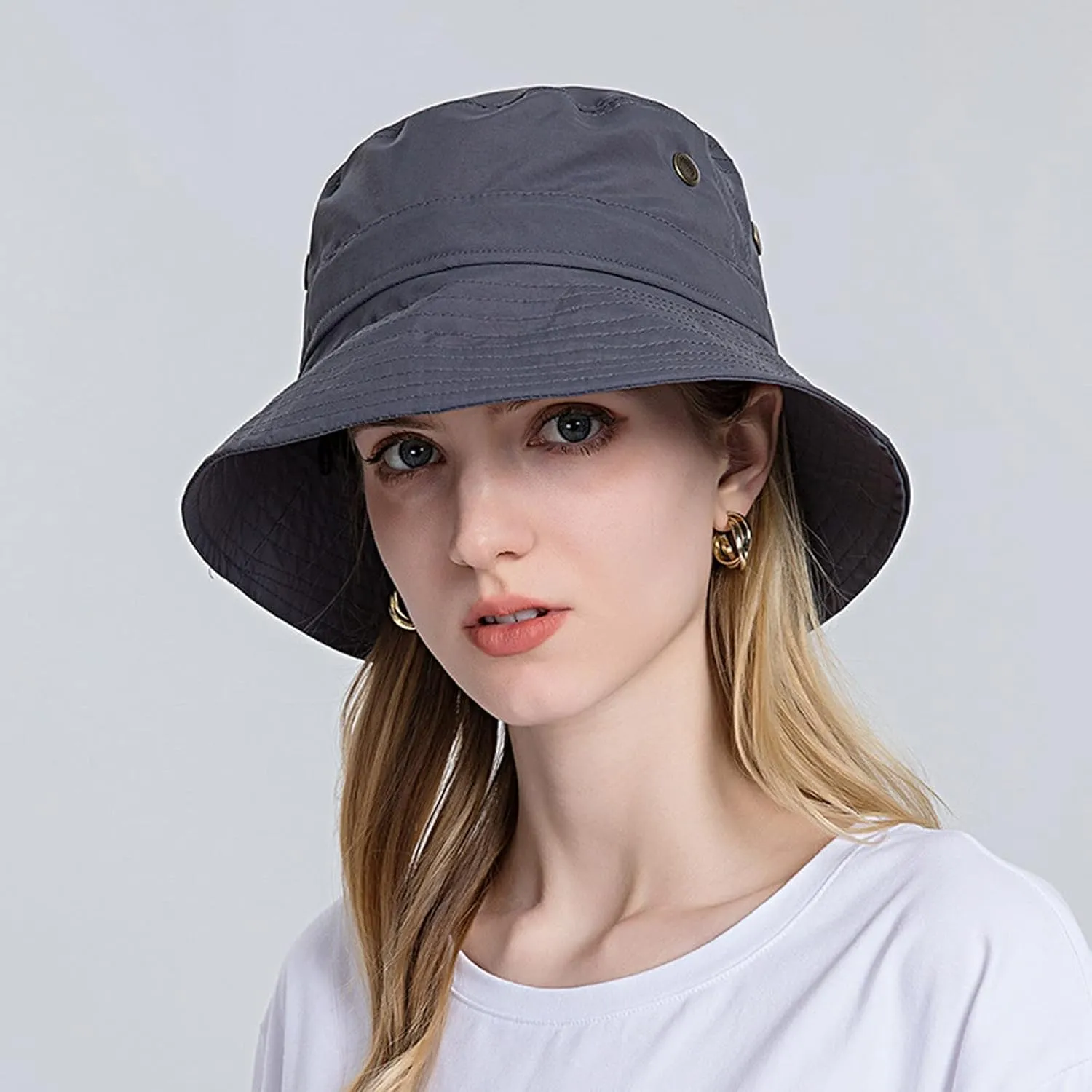 Bucket Rain Hat with Chin Strap Quick Drying Packable Sun Hat Unisex Wide Brim Outdoor Cowboy Summer Sun Hats