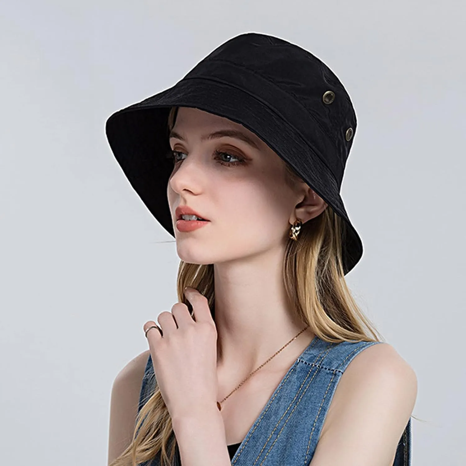 Bucket Rain Hat with Chin Strap Quick Drying Packable Sun Hat Unisex Wide Brim Outdoor Cowboy Summer Sun Hats